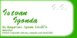 istvan igonda business card